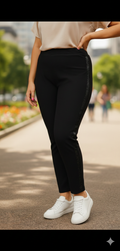 Side Sparkle Stretch Black Trousers