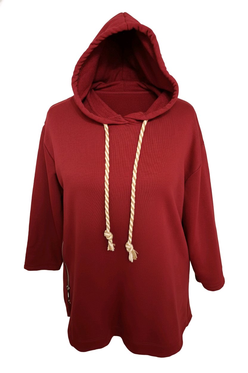 Premium Cotton Hoodie with Decorative Zipper