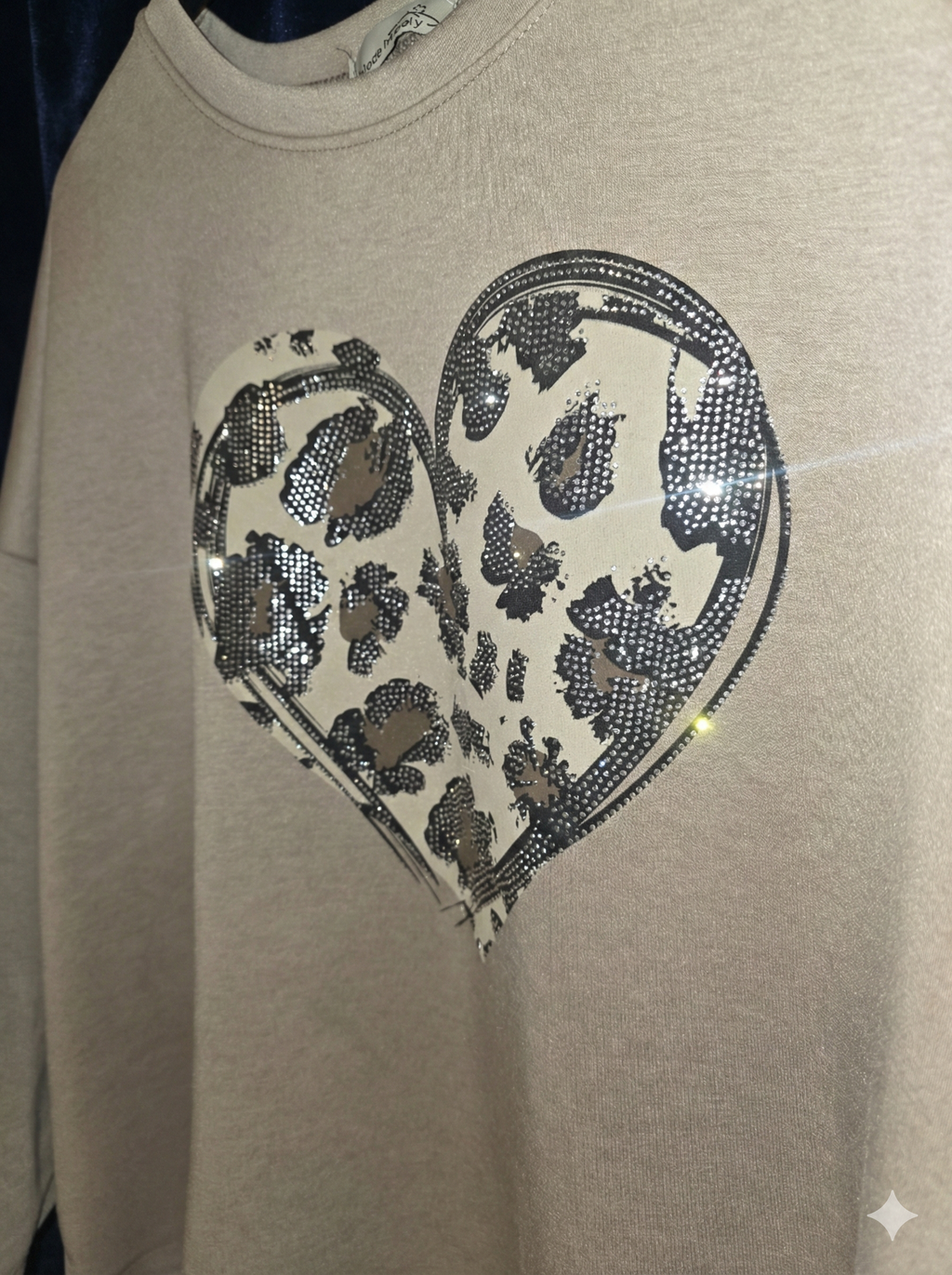 Soft Scuba Sweatshirt with Rhinestone Detail