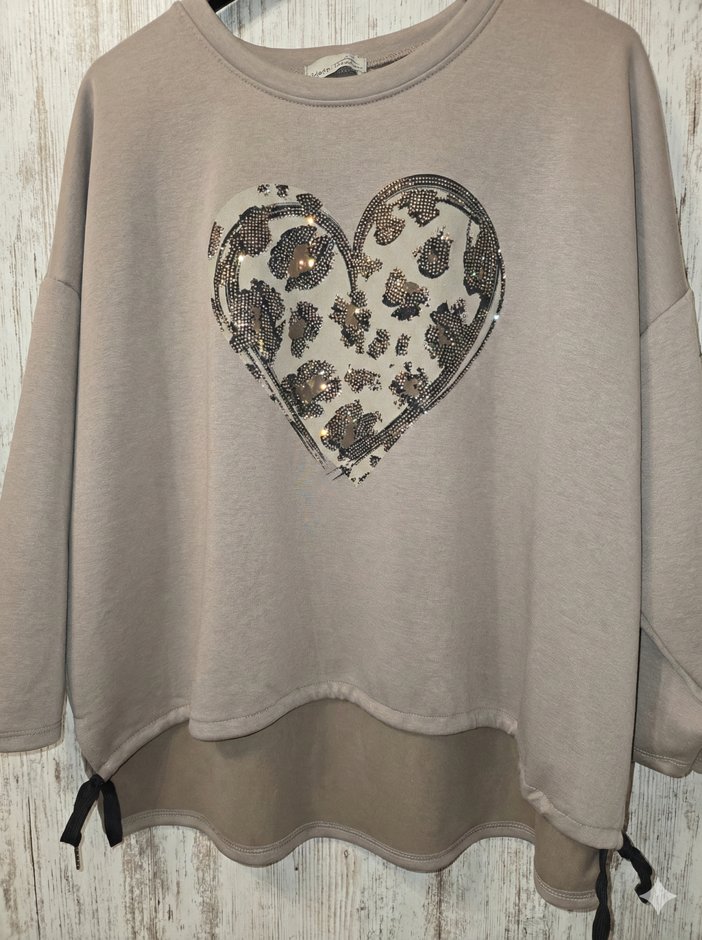 Soft Scuba Sweatshirt with Rhinestone Detail