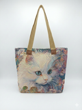Cat Lovers Embroidered Canvas Tote Bag