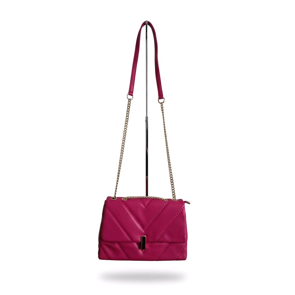 Long & Son London Braided Faux Leather Satchel Handbag with Gold Chain - Available in 10 Colours