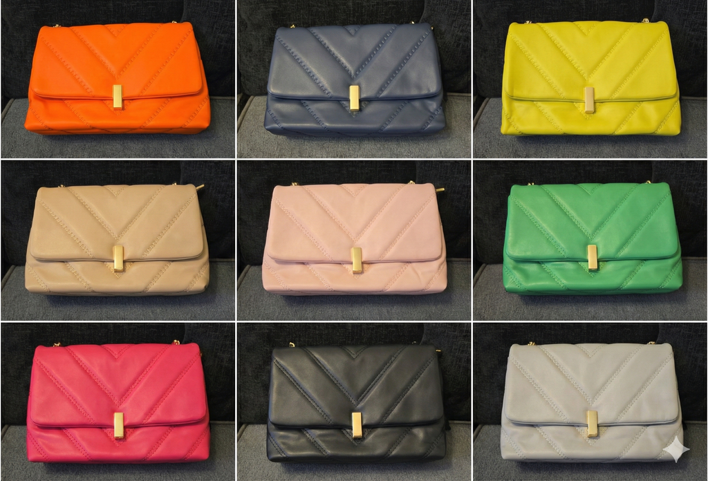 Long & Son London Braided Faux Leather Satchel Handbag with Gold Chain - Available in 10 Colours