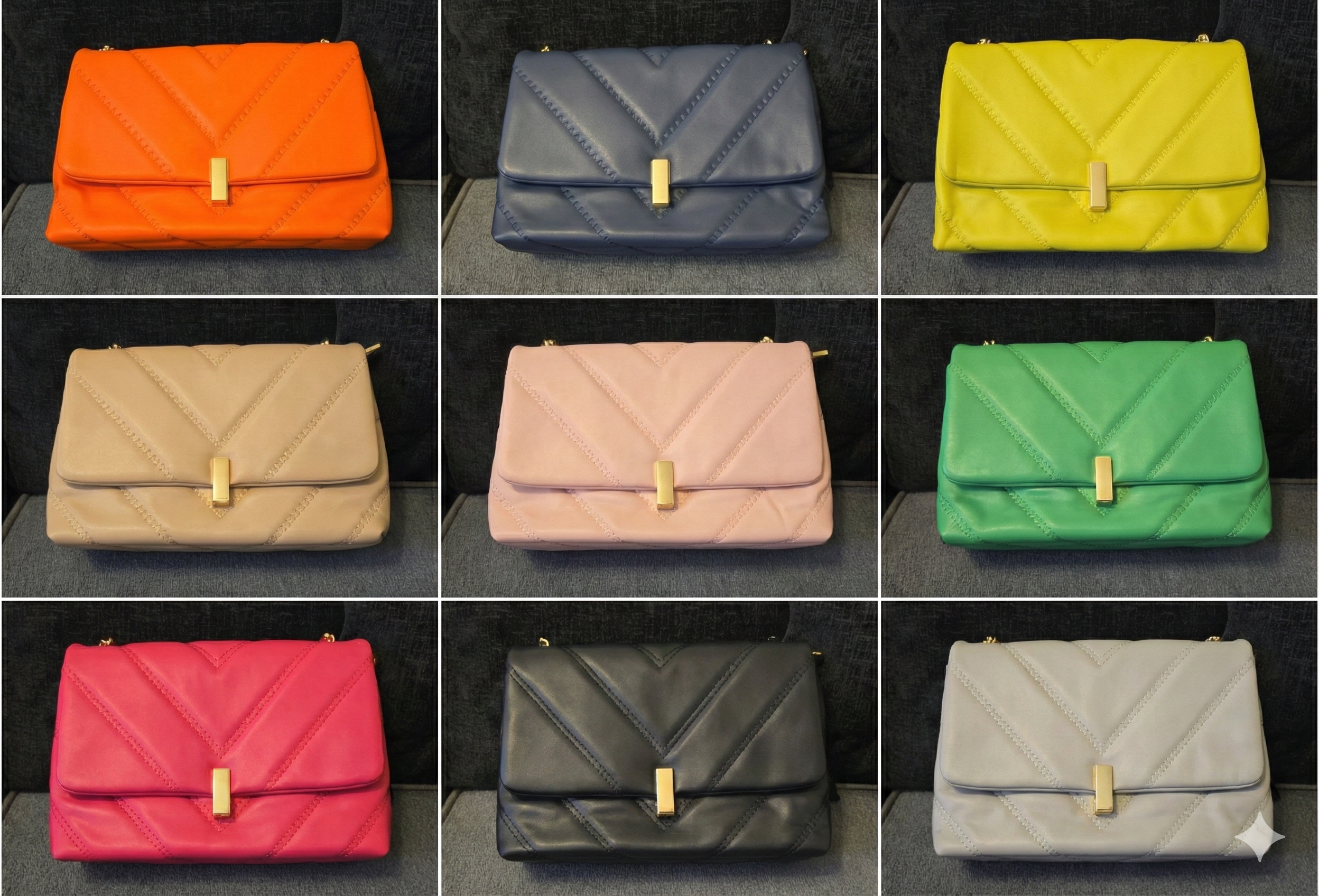 Long & Son London Braided Faux Leather Satchel Handbag with Gold Chain - Available in 10 Colours