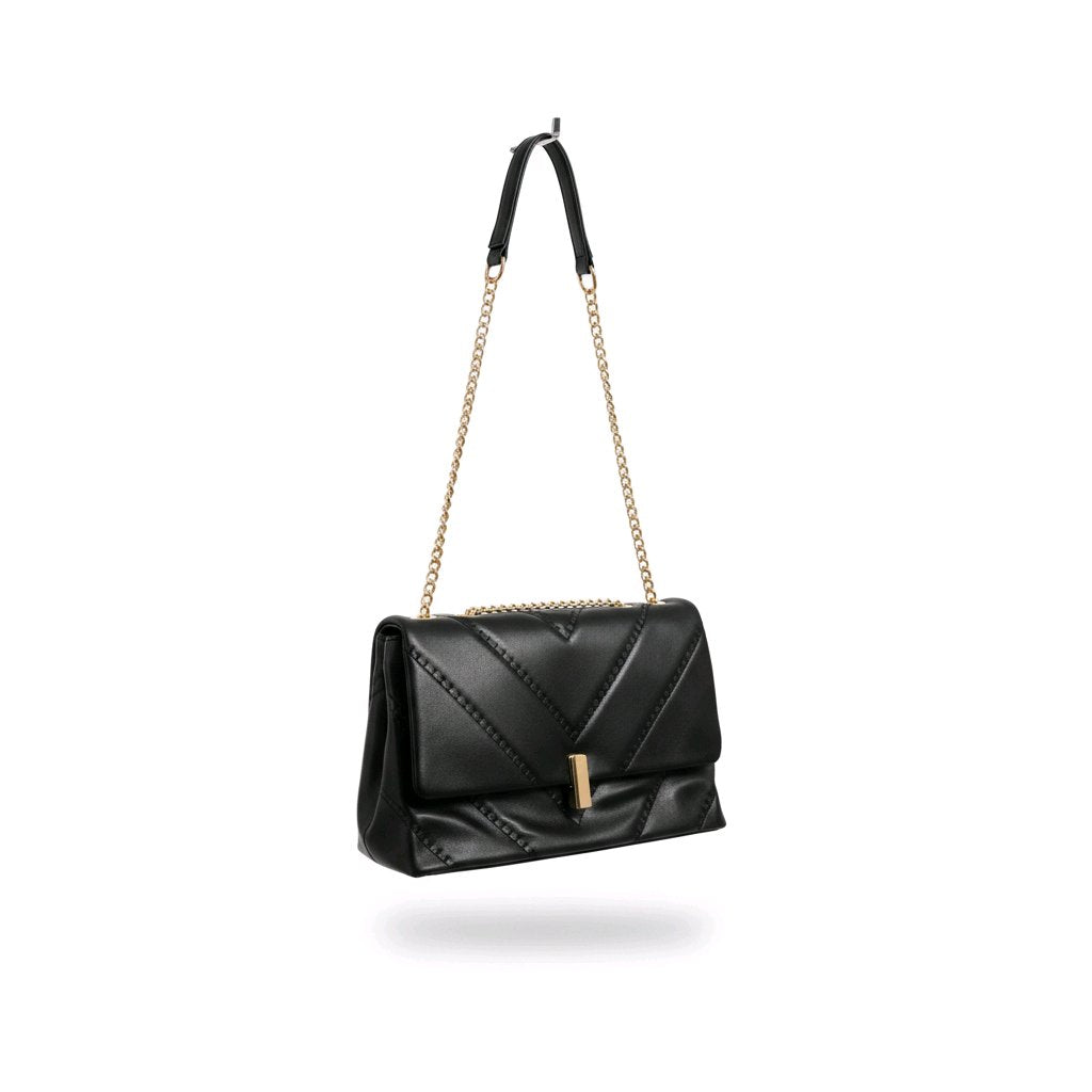 Long & Son London Braided Faux Leather Satchel Handbag with Gold Chain - Available in 10 Colours