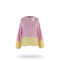 Coarse knit sweater, two-tone