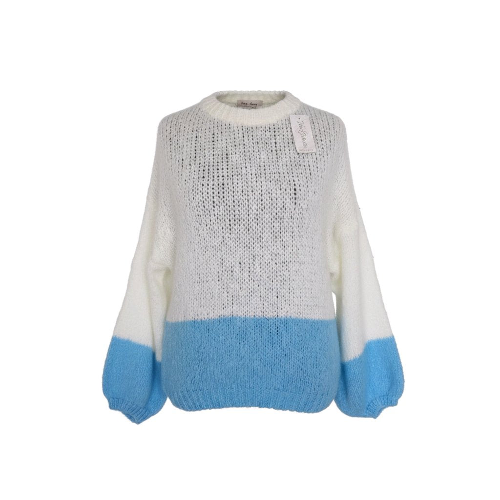 Coarse knit sweater, two-tone