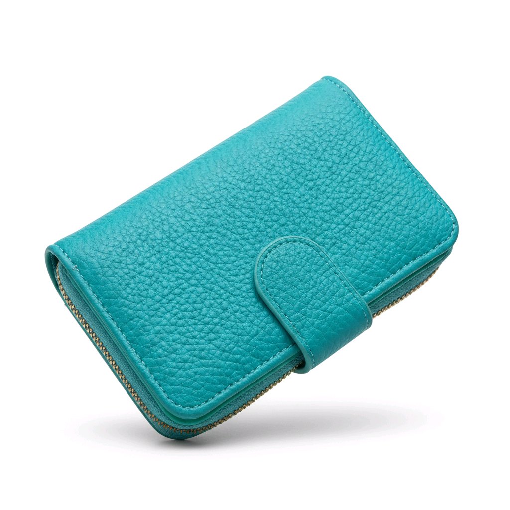 Long&Son Women's Vegan Leather Wallet with Zip Coin Pocket