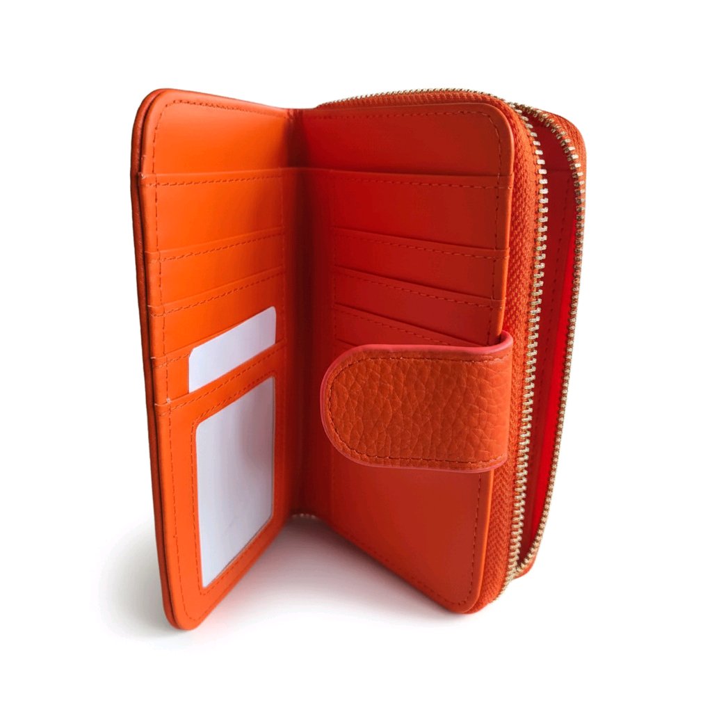 Long&Son Women's Vegan Leather Wallet with Zip Coin Pocket