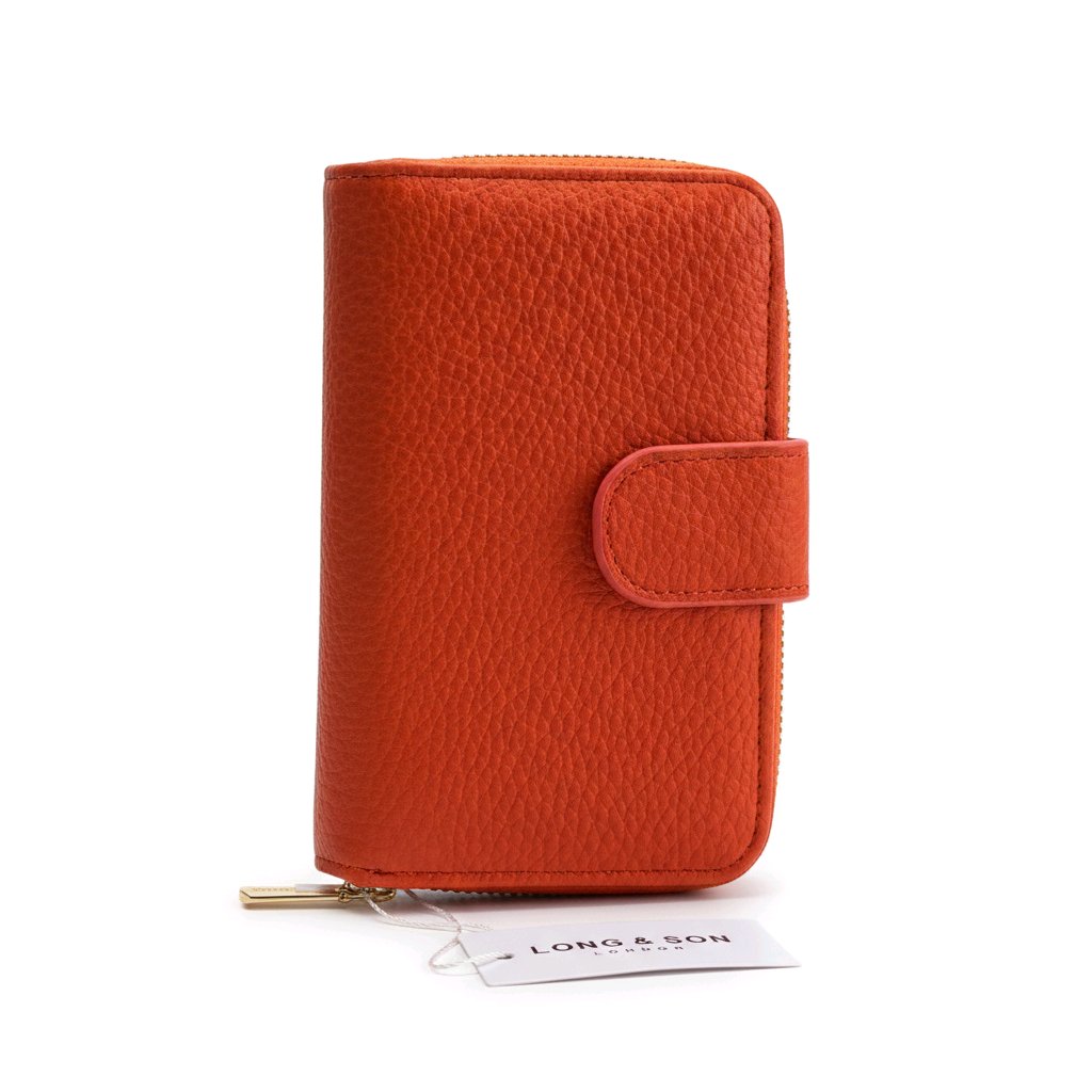 Long&Son Women's Vegan Leather Wallet with Zip Coin Pocket