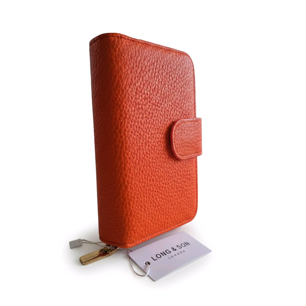 Long&Son Women's Vegan Leather Wallet with Zip Coin Pocket