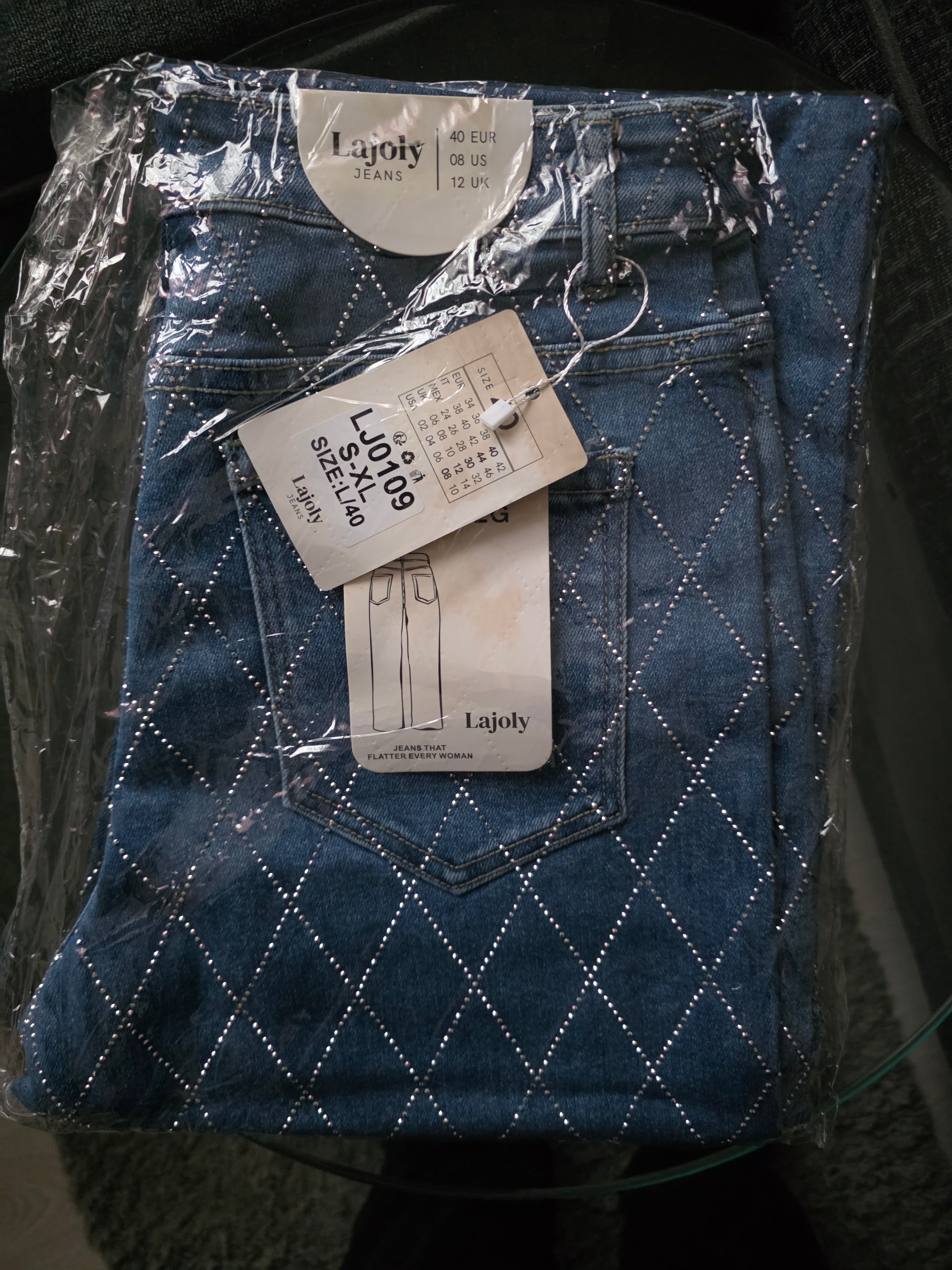 Lajoly Wide Leg Jeans - Blue - Sizes 36-42 (UK 8-14)