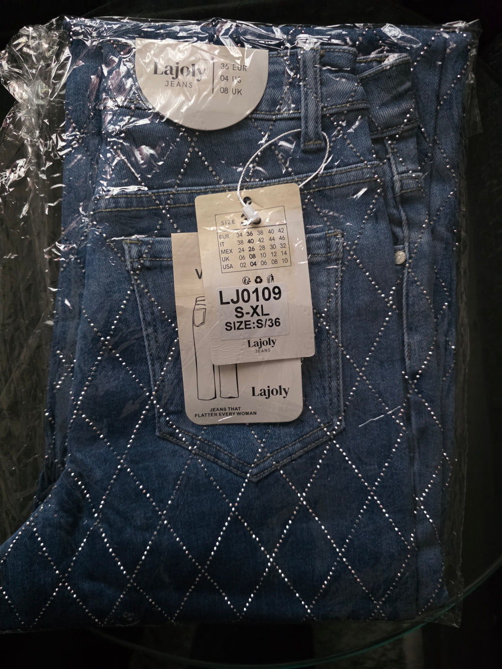 Lajoly Wide Leg Jeans - Blue - Sizes 36-42 (UK 8-14)