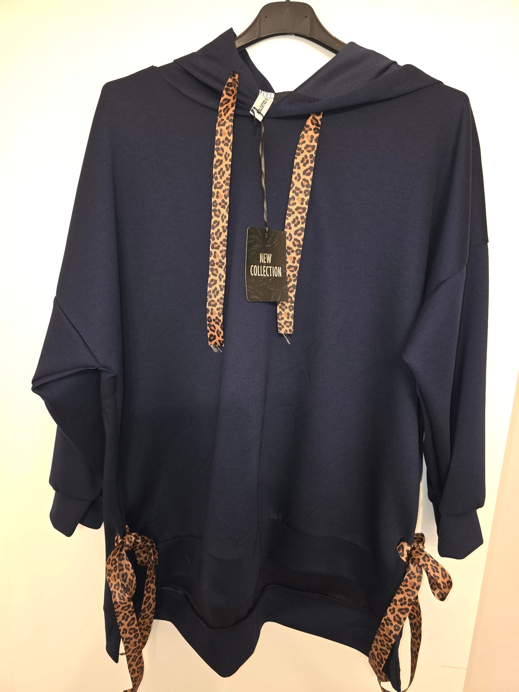 Scuba Hoodie - Navy Grey Beige - One Size Fits Up to 130cm Bust