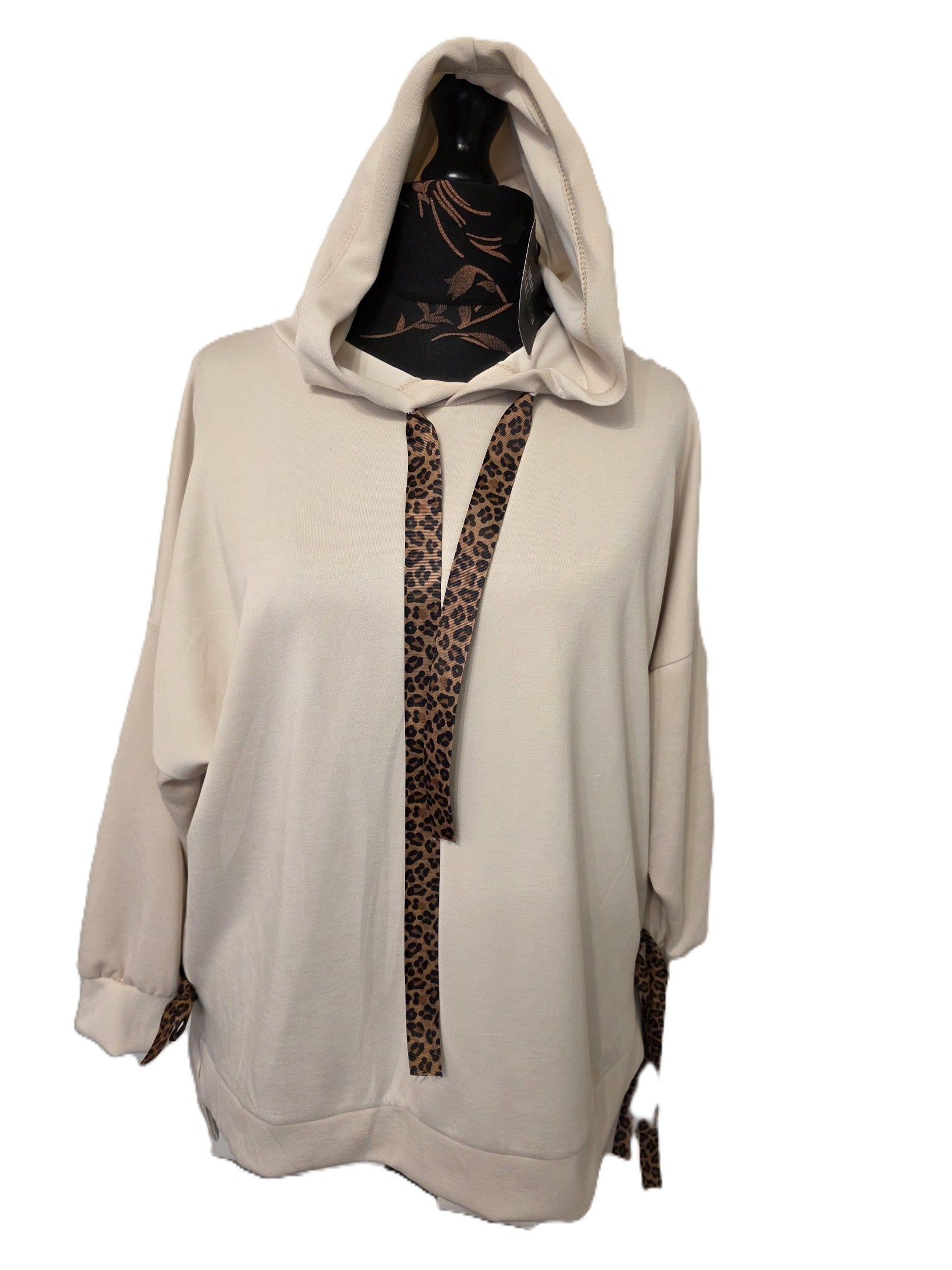 Scuba Hoodie - Navy Grey Beige - One Size Fits Up to 130cm Bust