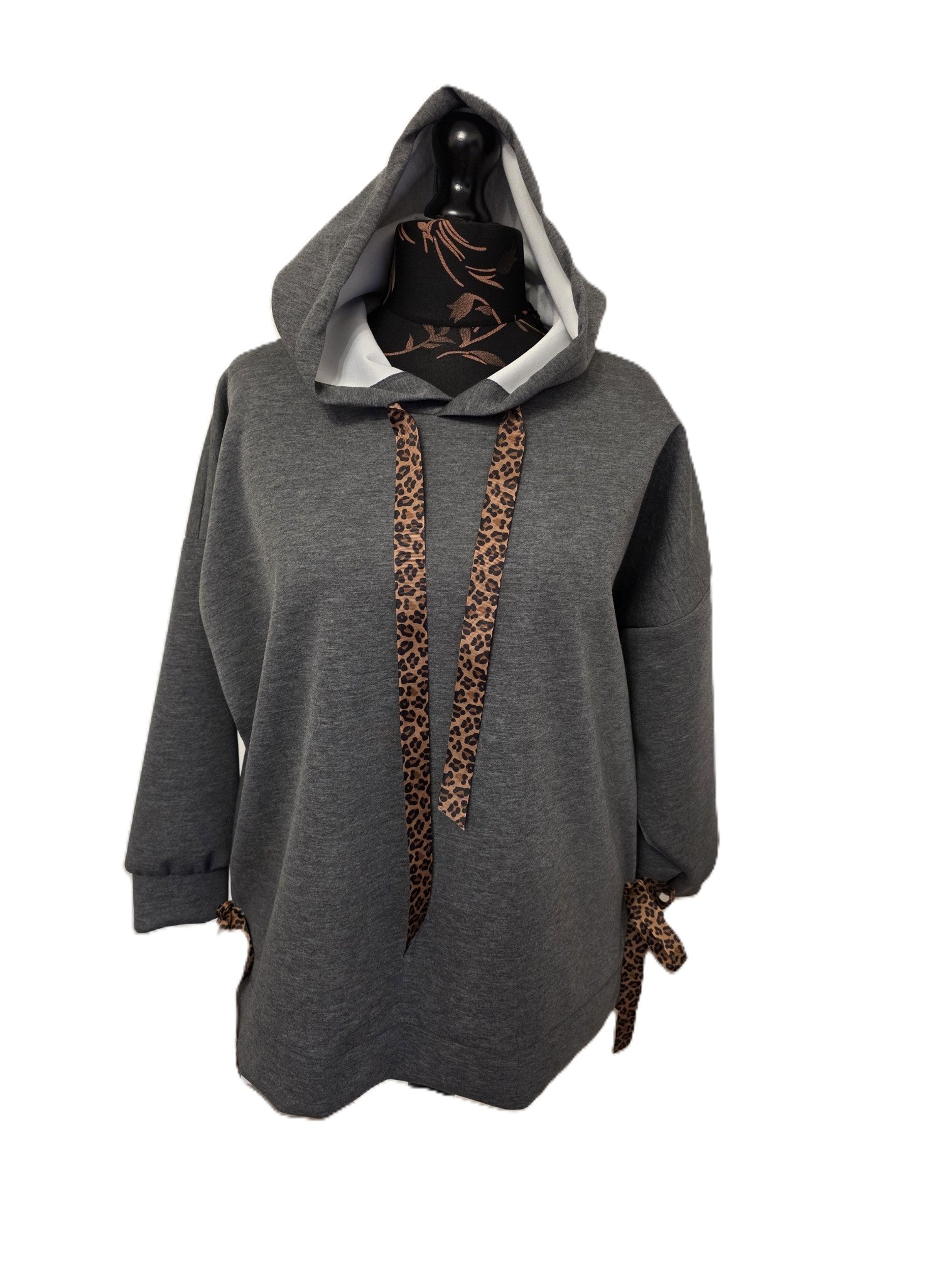 Scuba Hoodie - Navy Grey Beige - One Size Fits Up to 130cm Bust