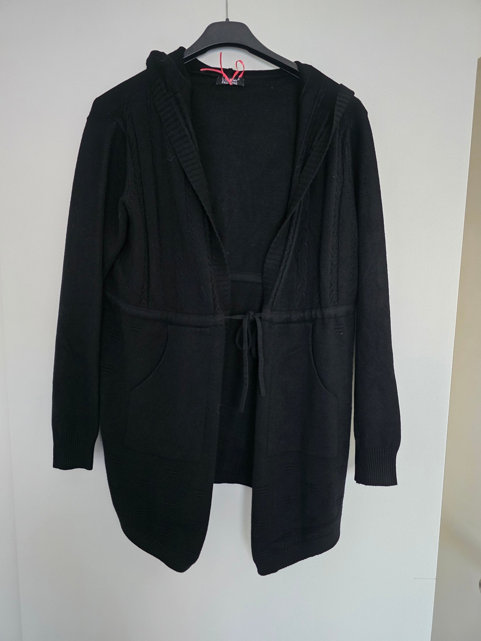 Hoodie Cardigan - Knit Long Sleeve - One Size - 3 Colours Available