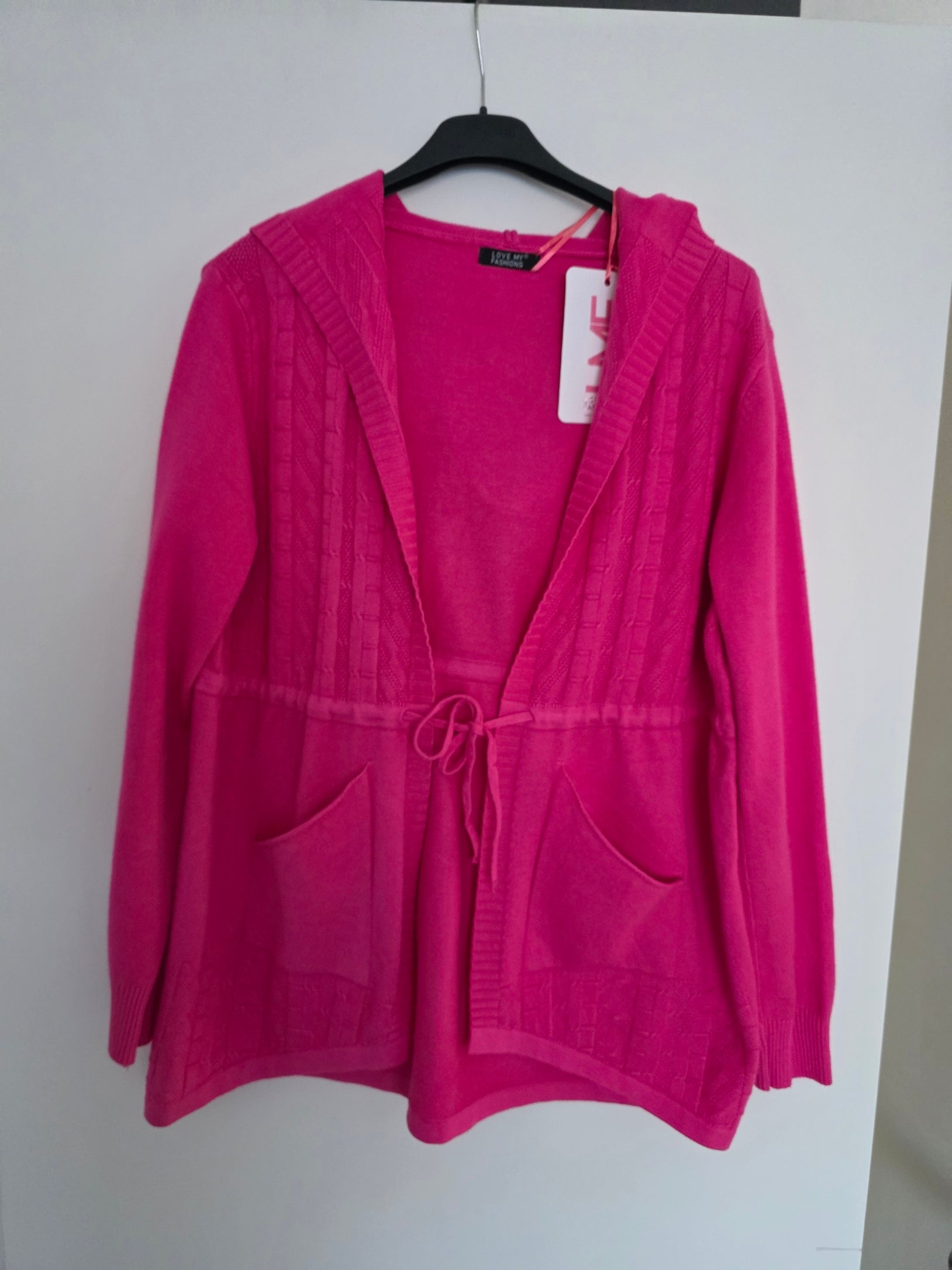 Hoodie Cardigan - Knit Long Sleeve - One Size - 3 Colours Available