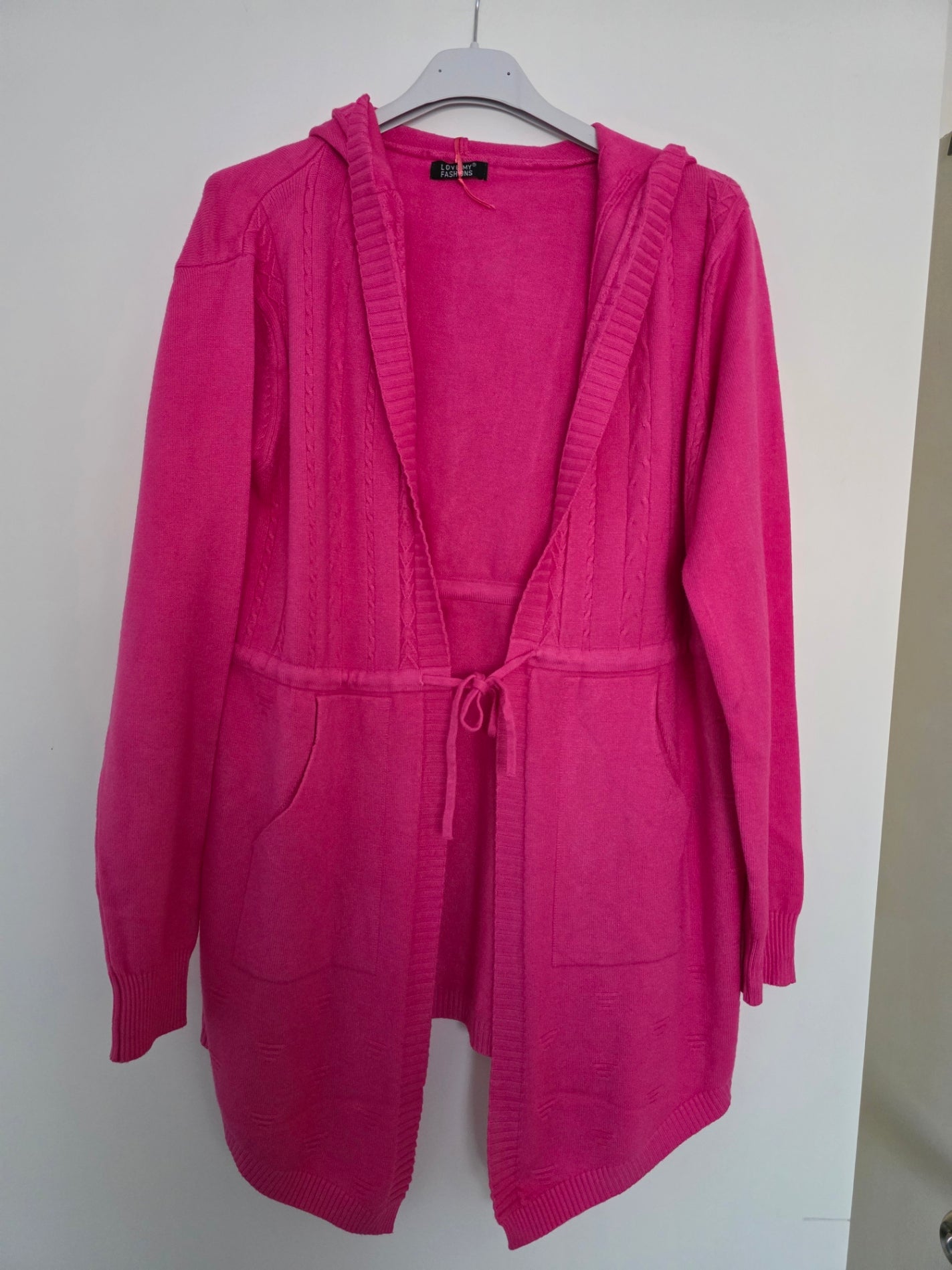 Hoodie Cardigan - Knit Long Sleeve - One Size - 3 Colours Available