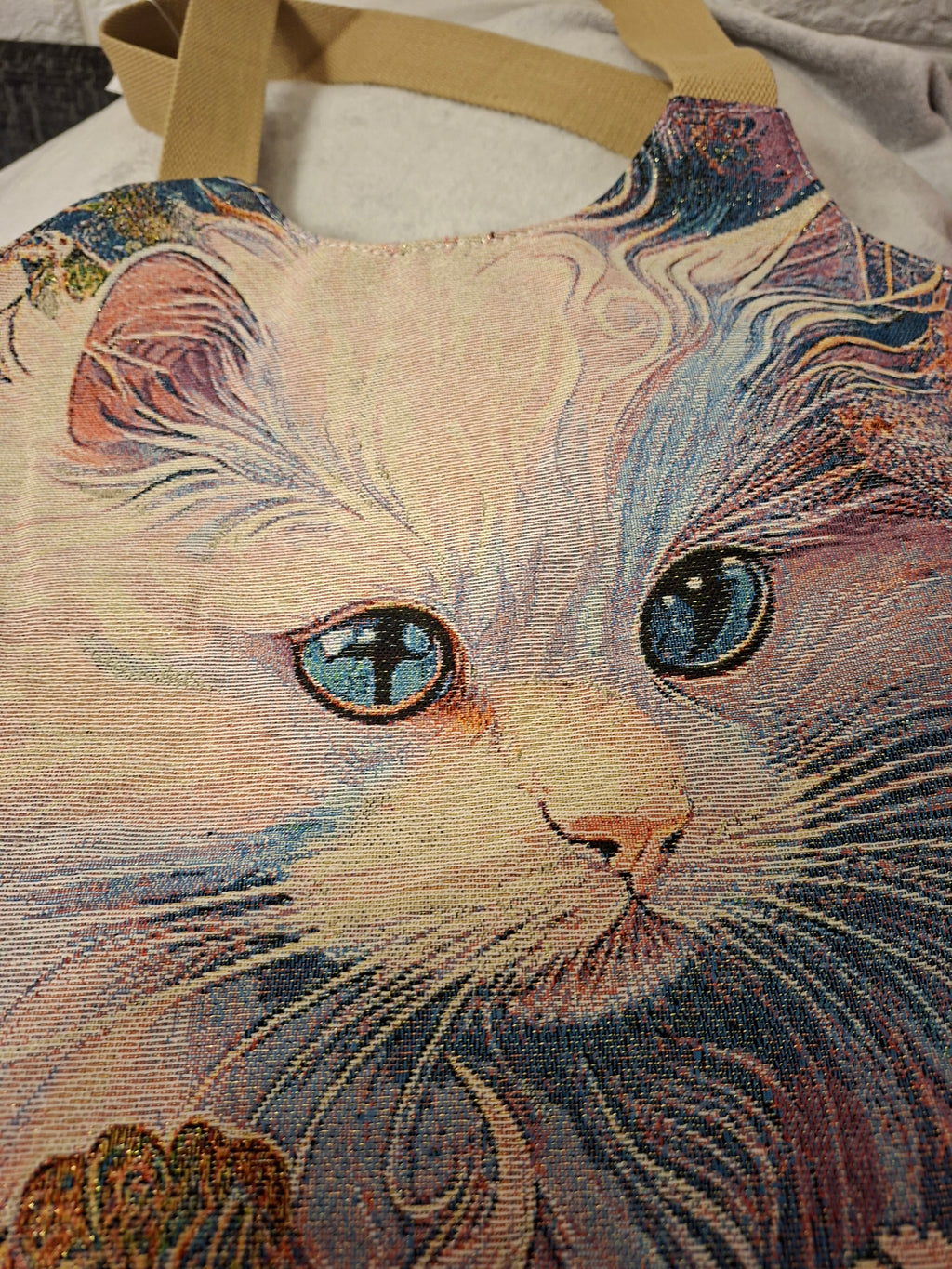 Cat Lovers Embroidered Canvas Tote Bag