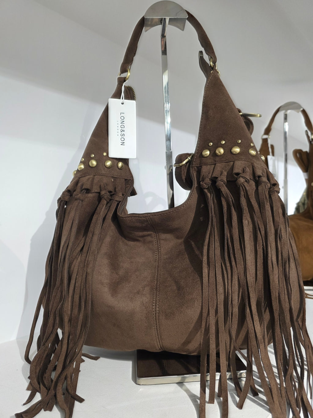 Women's Fringe Hobo Bag - Long & Son Premium Collection