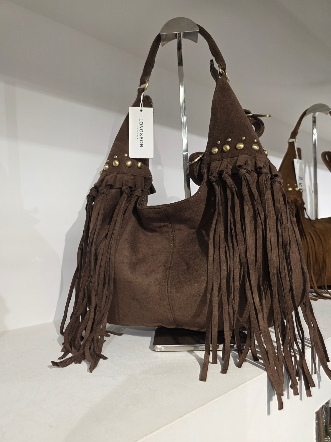 Women's Fringe Hobo Bag - Long & Son Premium Collection