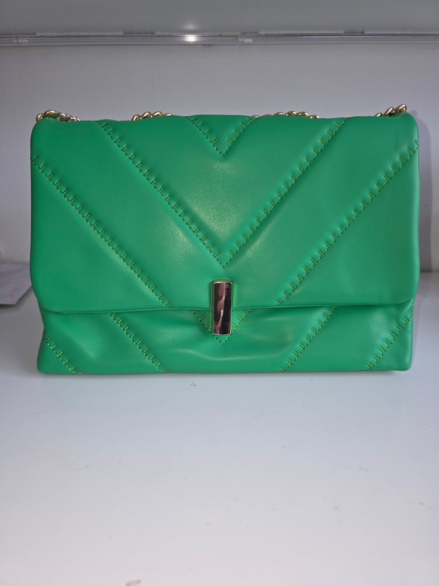 Long & Son London Braided Faux Leather Satchel Handbag with Gold Chain - Available in 10 Colours