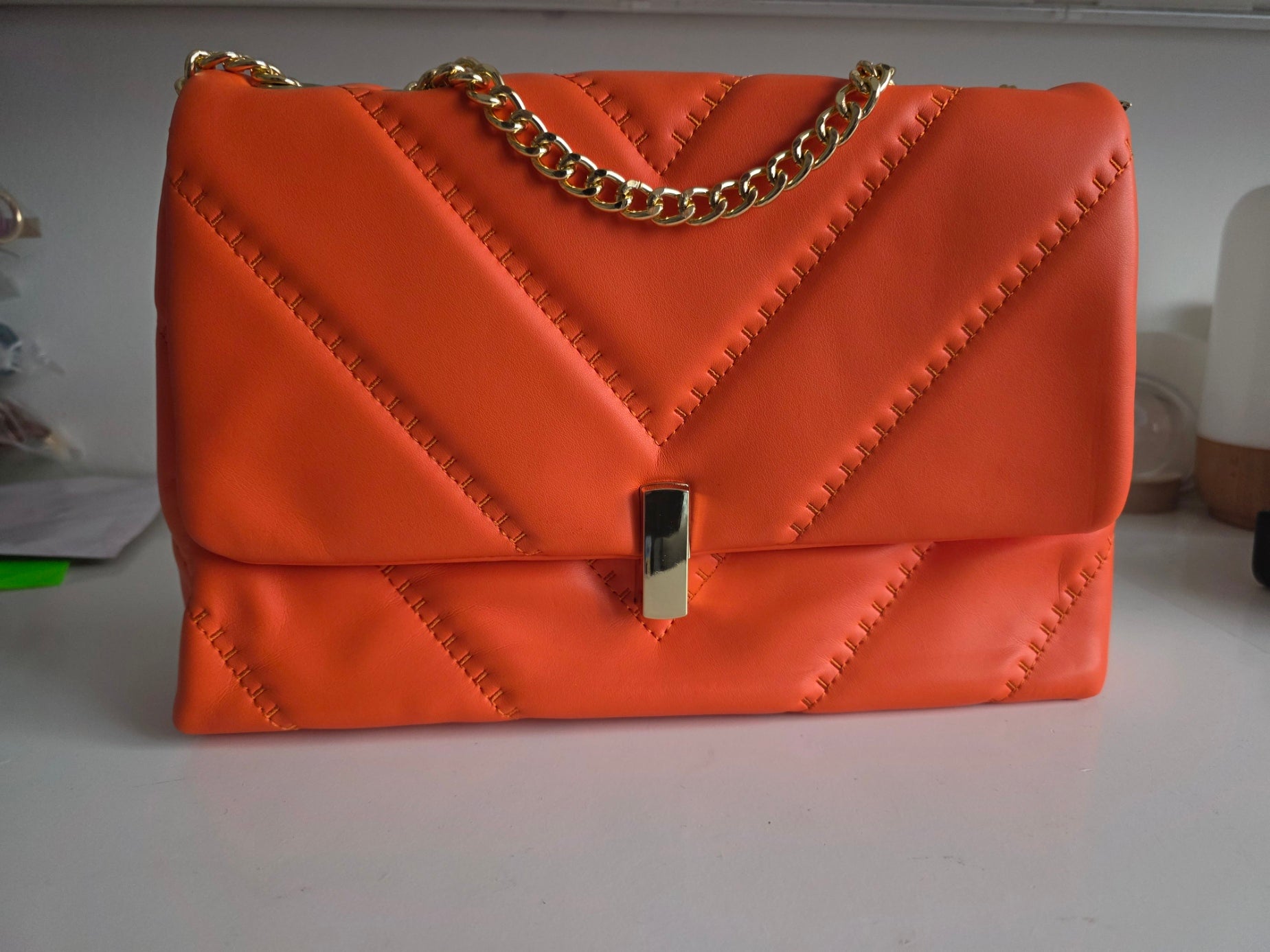 Long & Son London Braided Faux Leather Satchel Handbag with Gold Chain - Available in 10 Colours