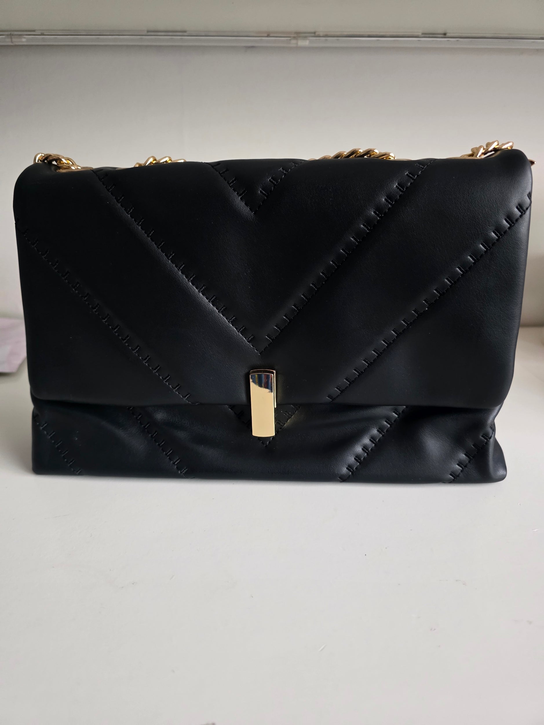 Long & Son London Braided Faux Leather Satchel Handbag with Gold Chain - Available in 10 Colours