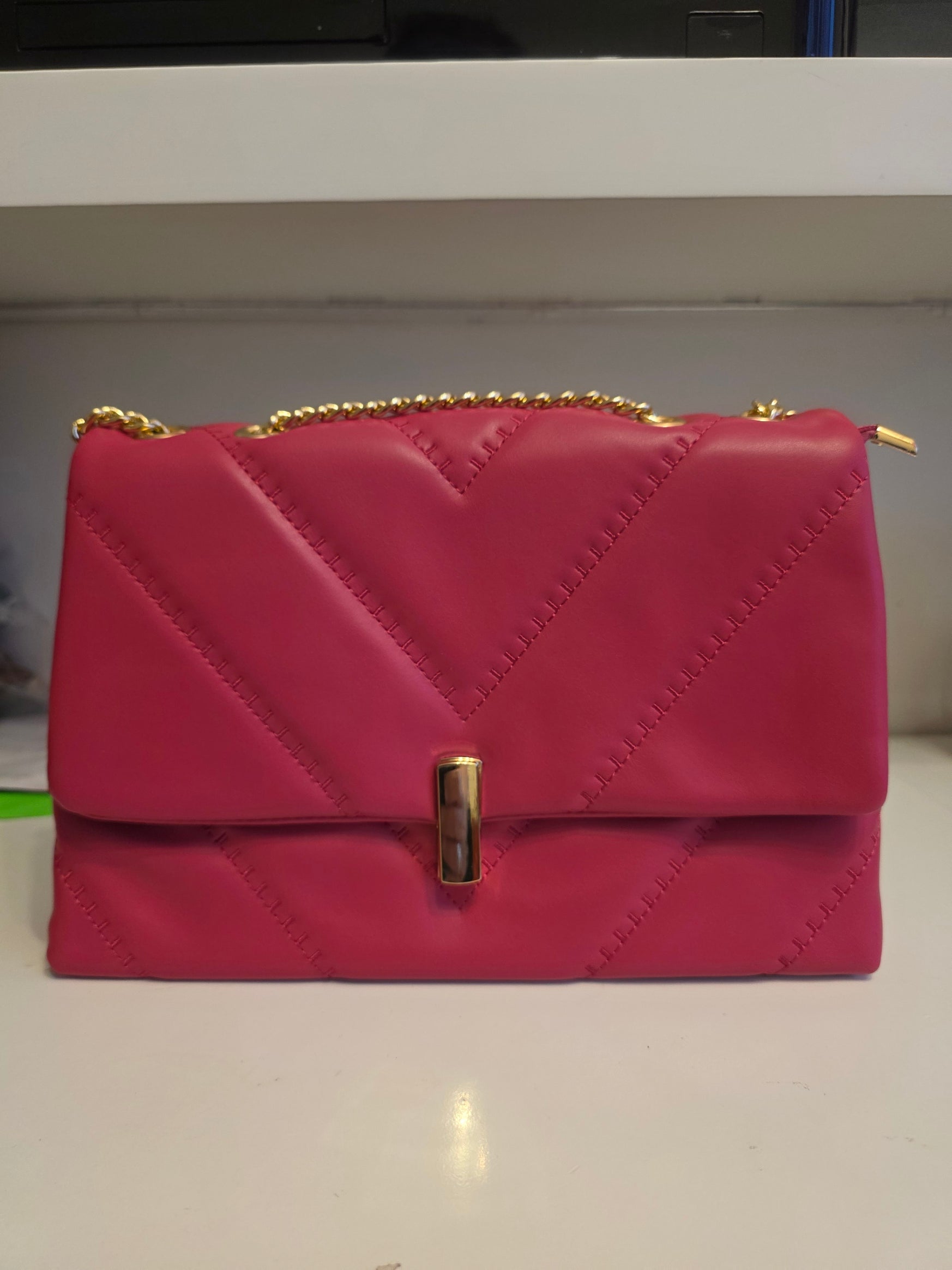 Long & Son London Braided Faux Leather Satchel Handbag with Gold Chain - Available in 10 Colours