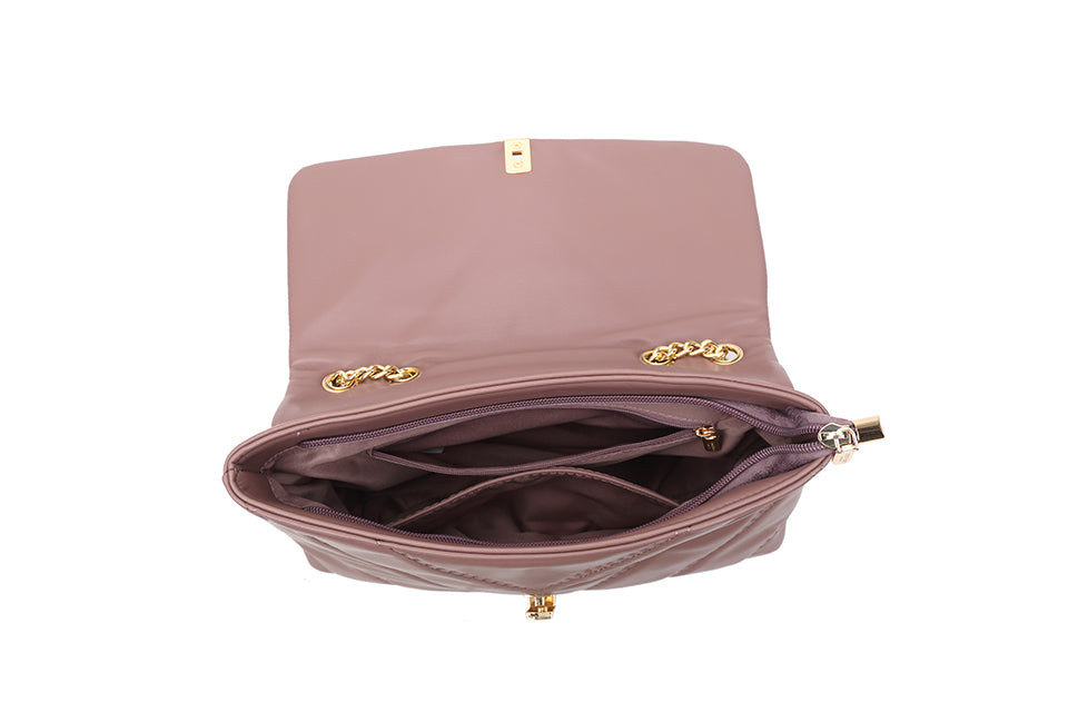 Long & Son London Braided Faux Leather Satchel Handbag with Gold Chain - Available in 10 Colours