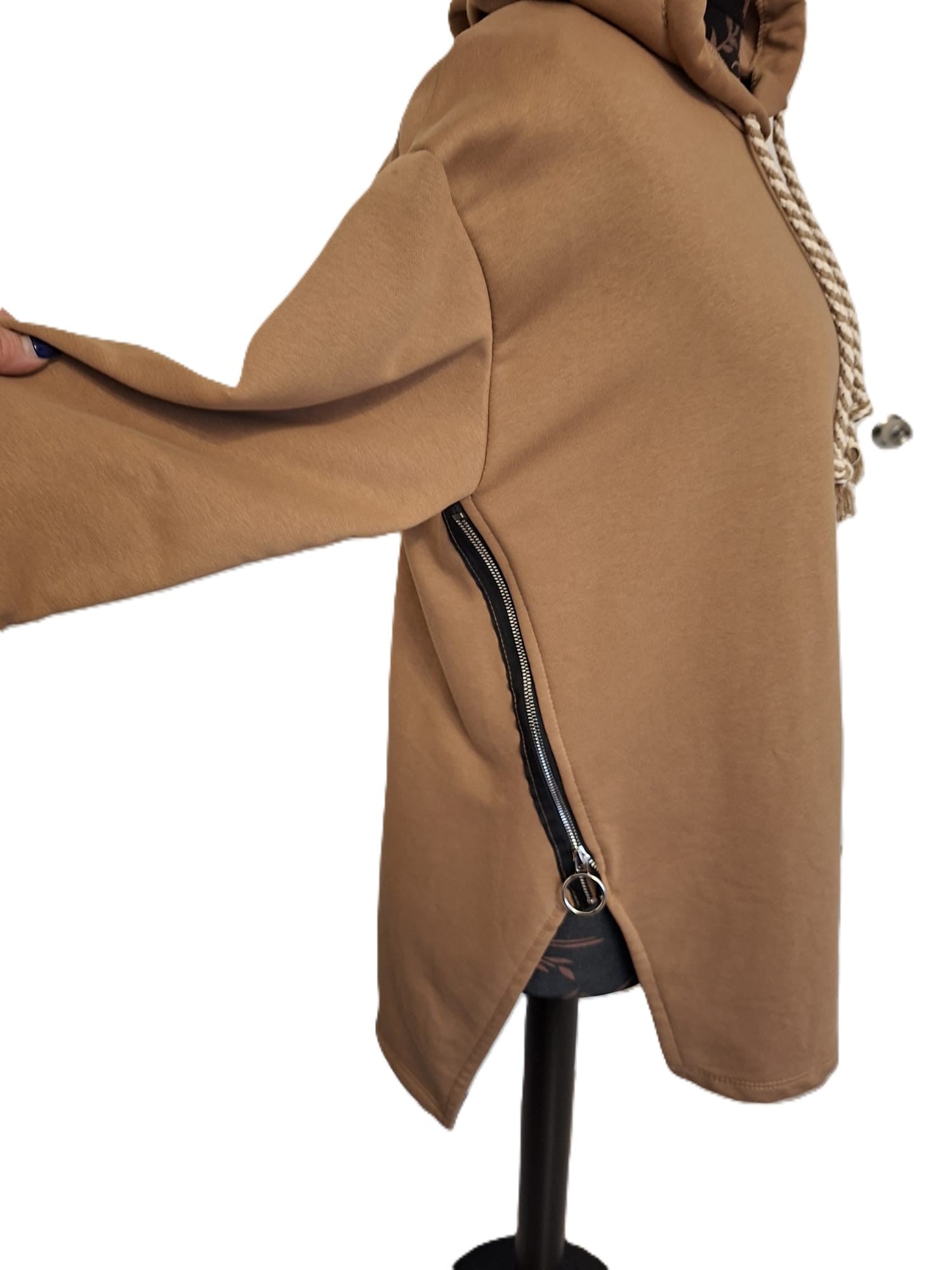 Premium Cotton Hoodie with Decorative Zipper