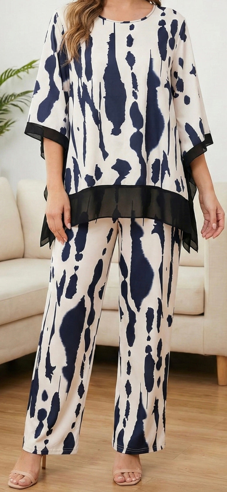 Set Short-sleeves blouse and trousers