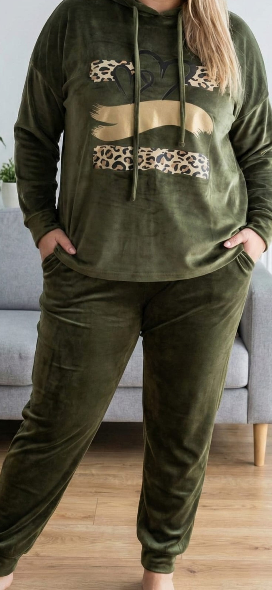 Velour Tracksuit Hoodie Set