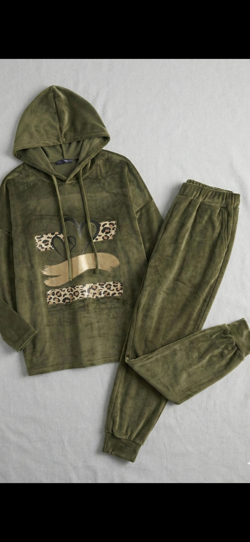 Velour Tracksuit Hoodie Set