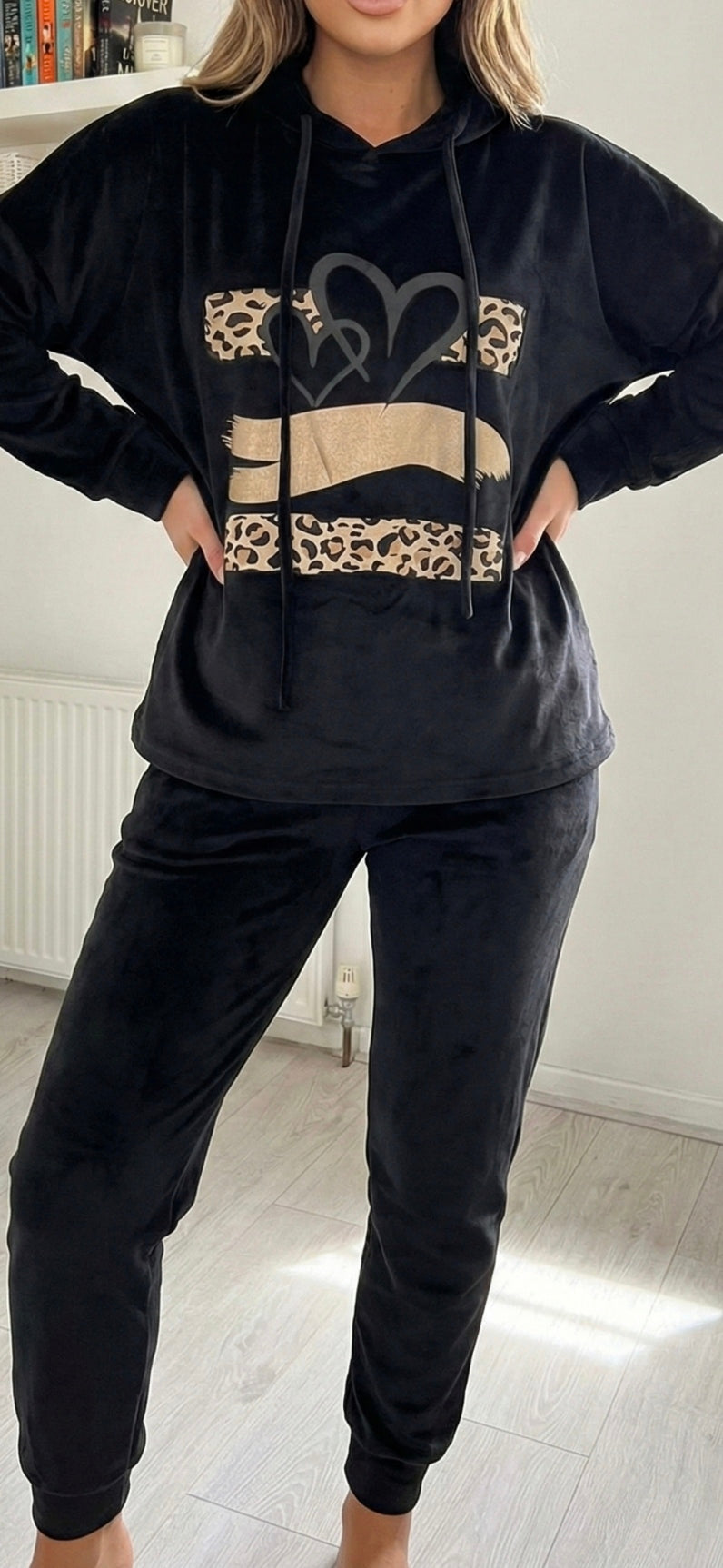 Velour Tracksuit Hoodie Set