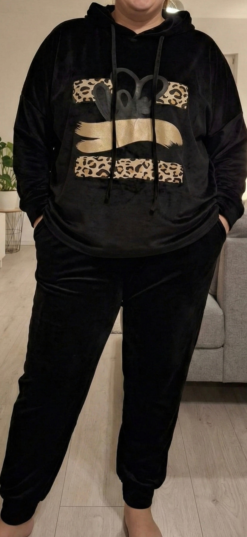 Velour Tracksuit Hoodie Set