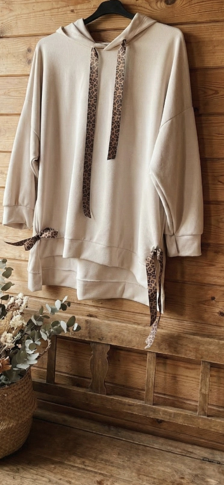 Scuba Hoodie - Navy Grey Beige - One Size Fits Up to 130cm Bust