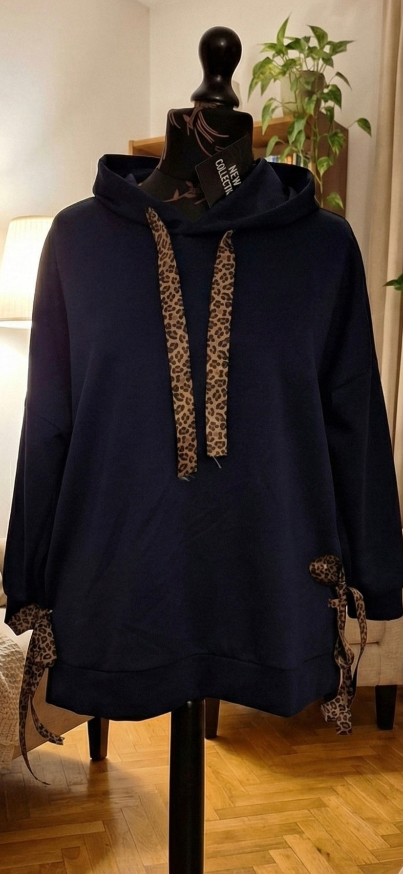 Scuba Hoodie - Navy Grey Beige - One Size Fits Up to 130cm Bust