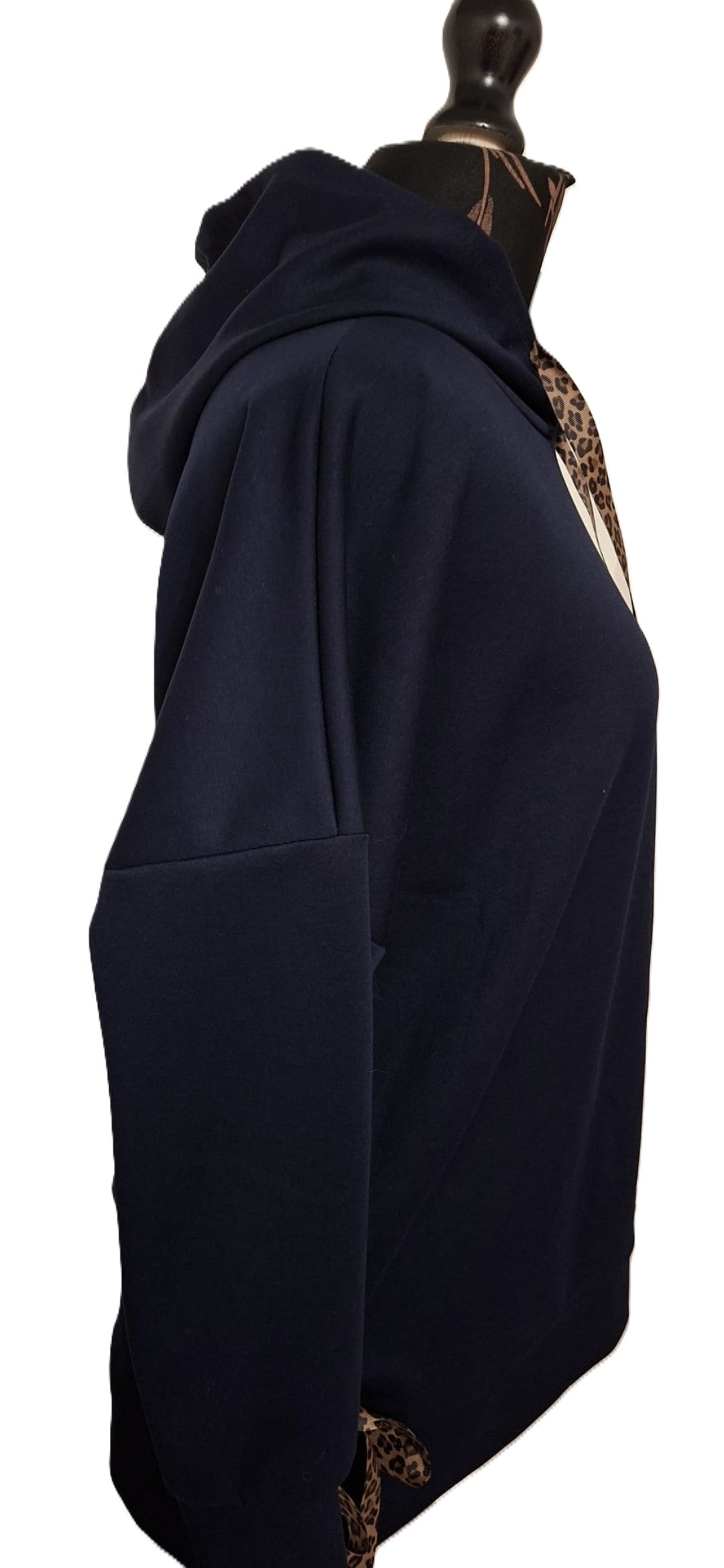 Scuba Hoodie - Navy Grey Beige - One Size Fits Up to 130cm Bust