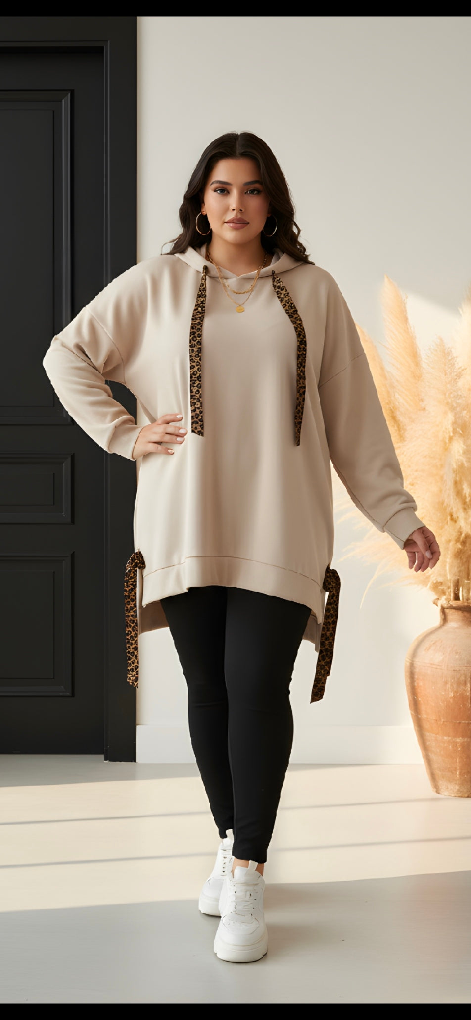 Scuba Hoodie - Navy Grey Beige - One Size Fits Up to 130cm Bust