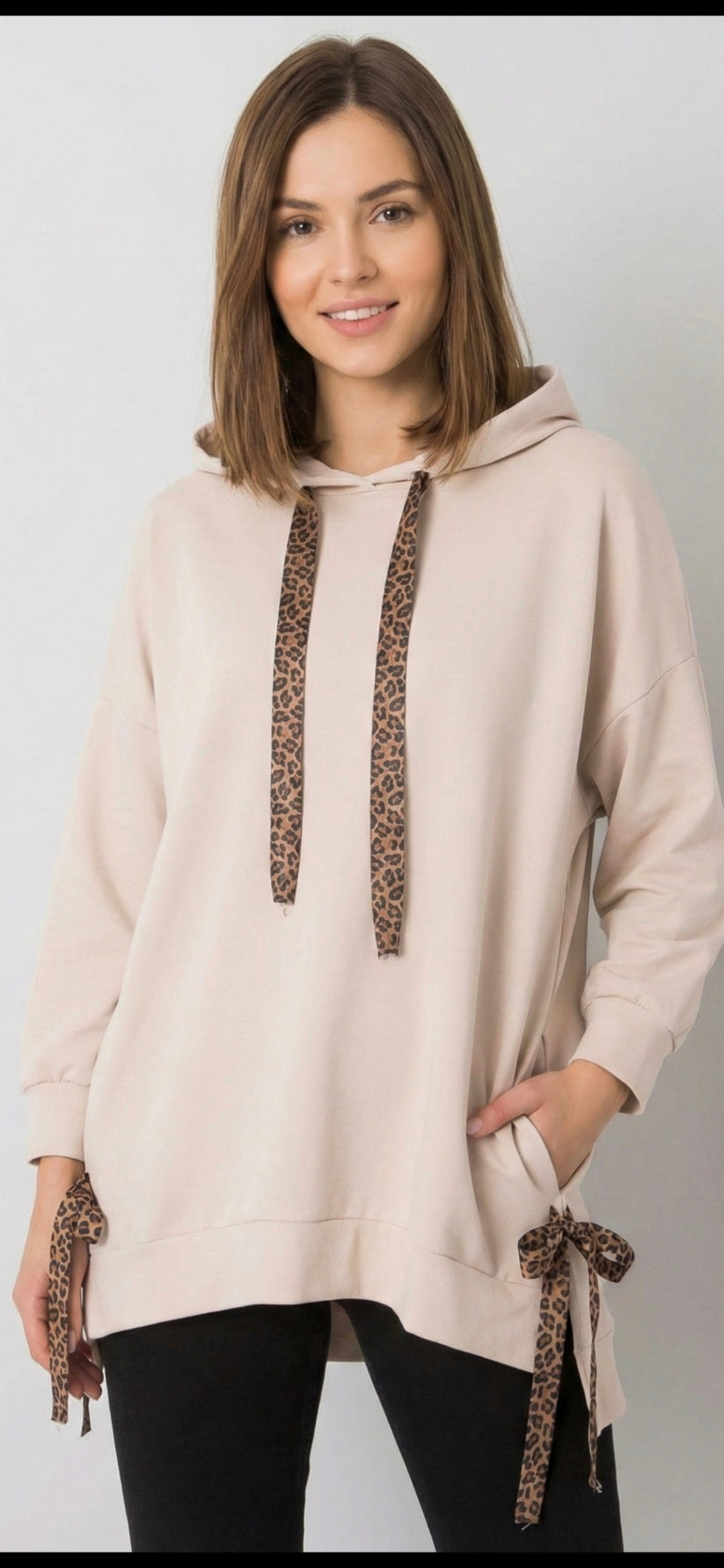 Scuba Hoodie - Navy Grey Beige - One Size Fits Up to 130cm Bust