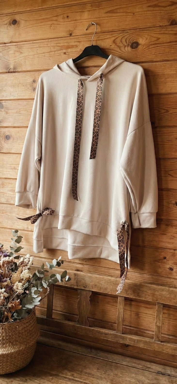 Scuba Hoodie - Navy Grey Beige - One Size Fits Up to 130cm Bust