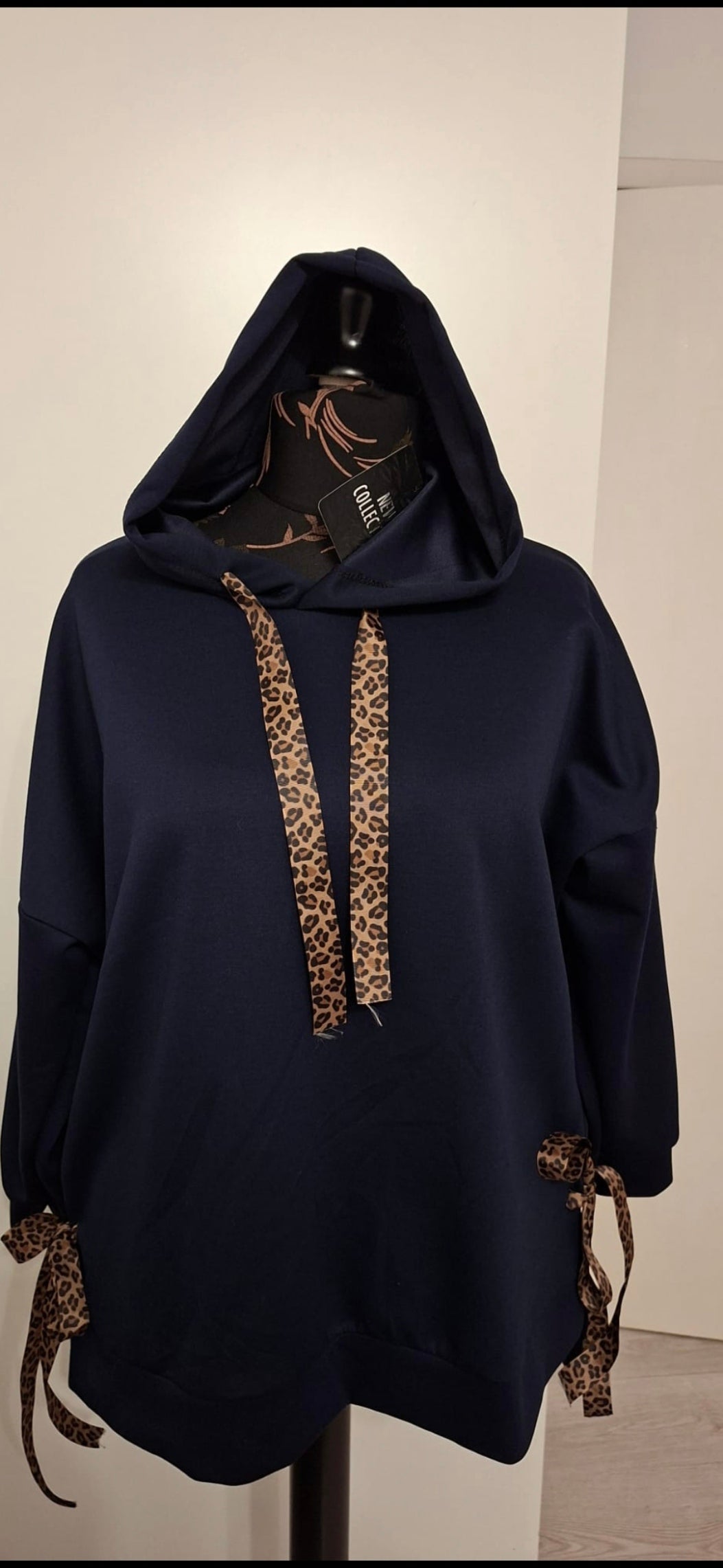 Scuba Hoodie - Navy Grey Beige - One Size Fits Up to 130cm Bust