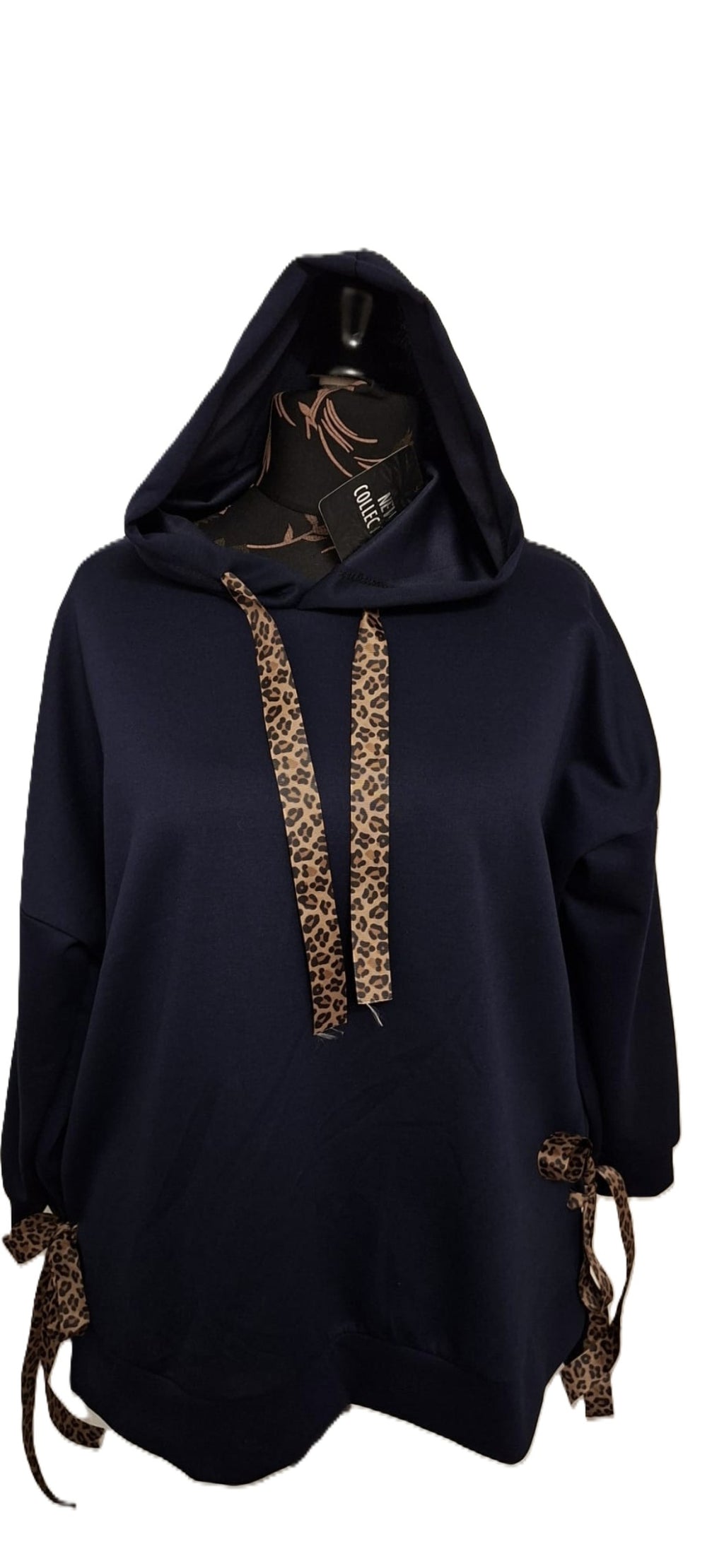 Scuba Hoodie - Navy Grey Beige - One Size Fits Up to 130cm Bust