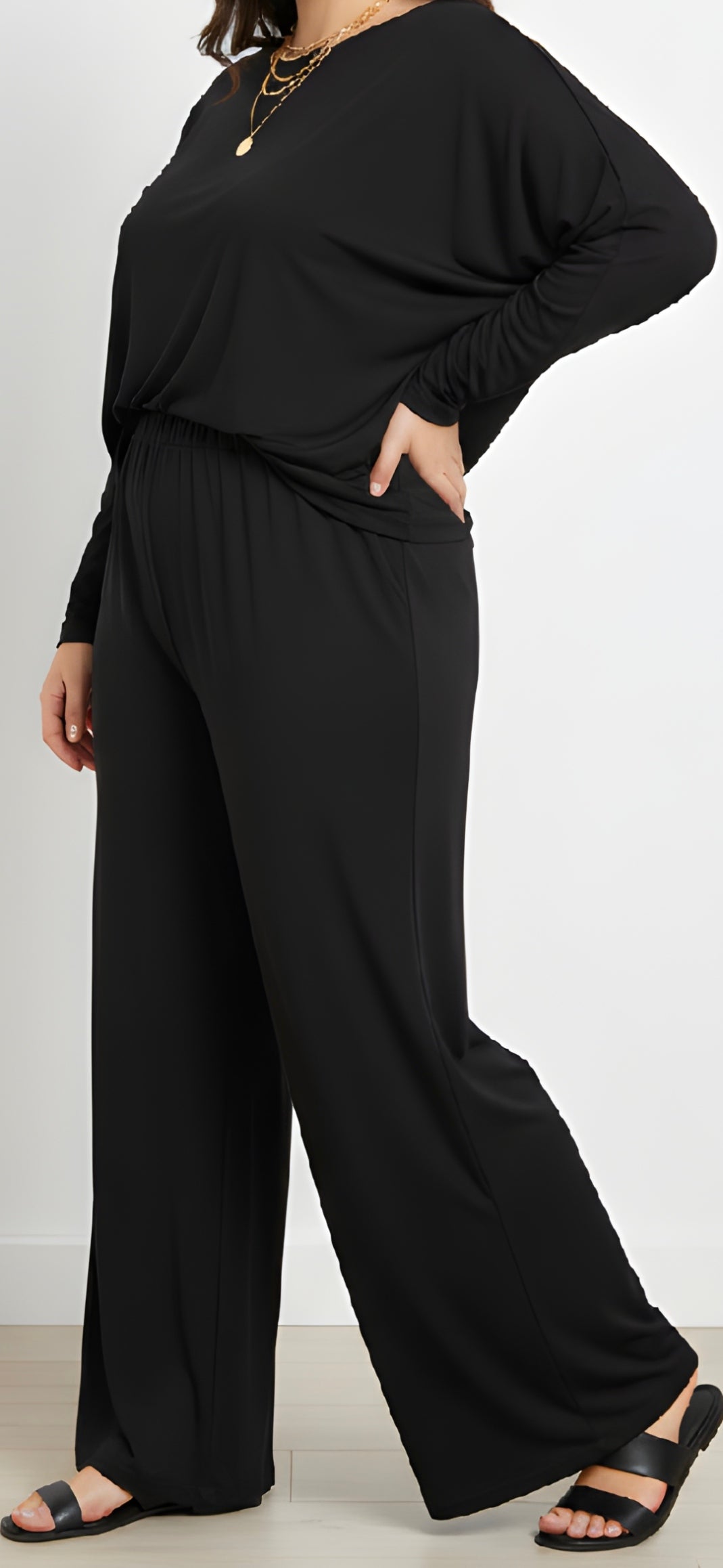 Plus Size Two Piece Set with Pendant - Black - Sizes 20-28 - Only 2 Left!