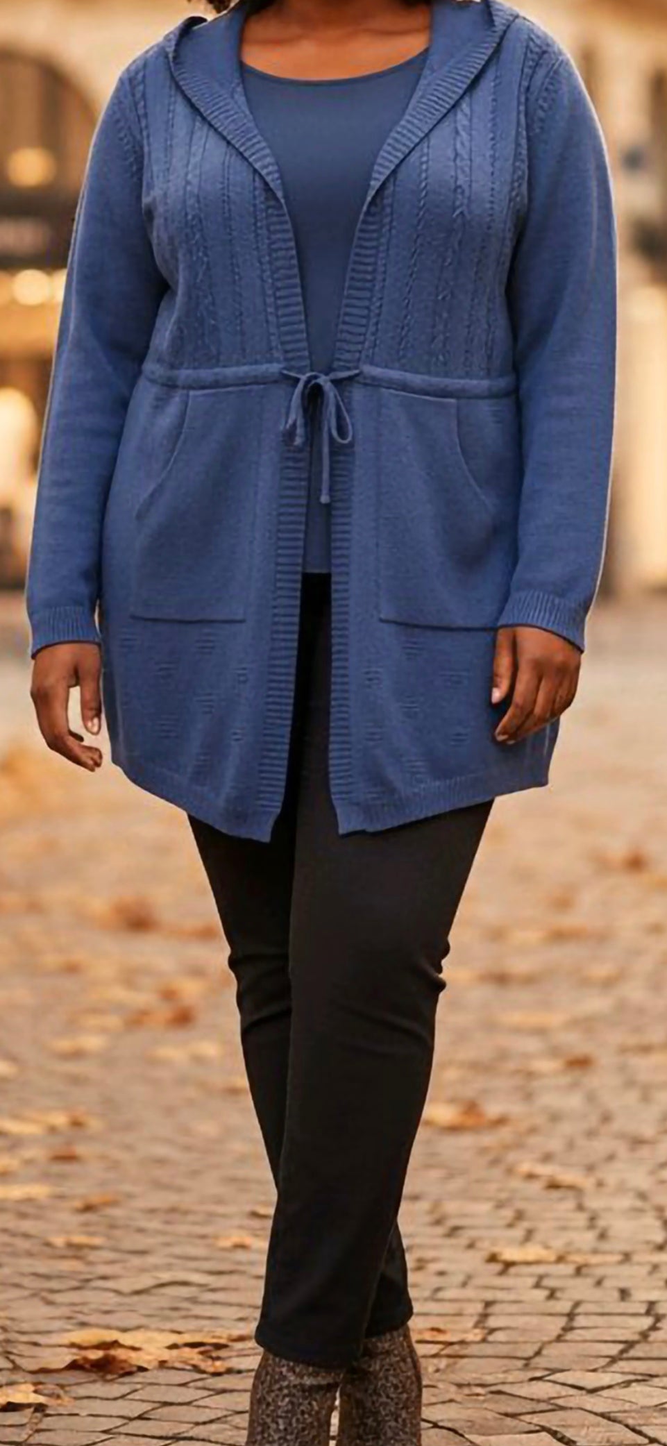 Hoodie Cardigan - Knit Long Sleeve - One Size - 3 Colours Available