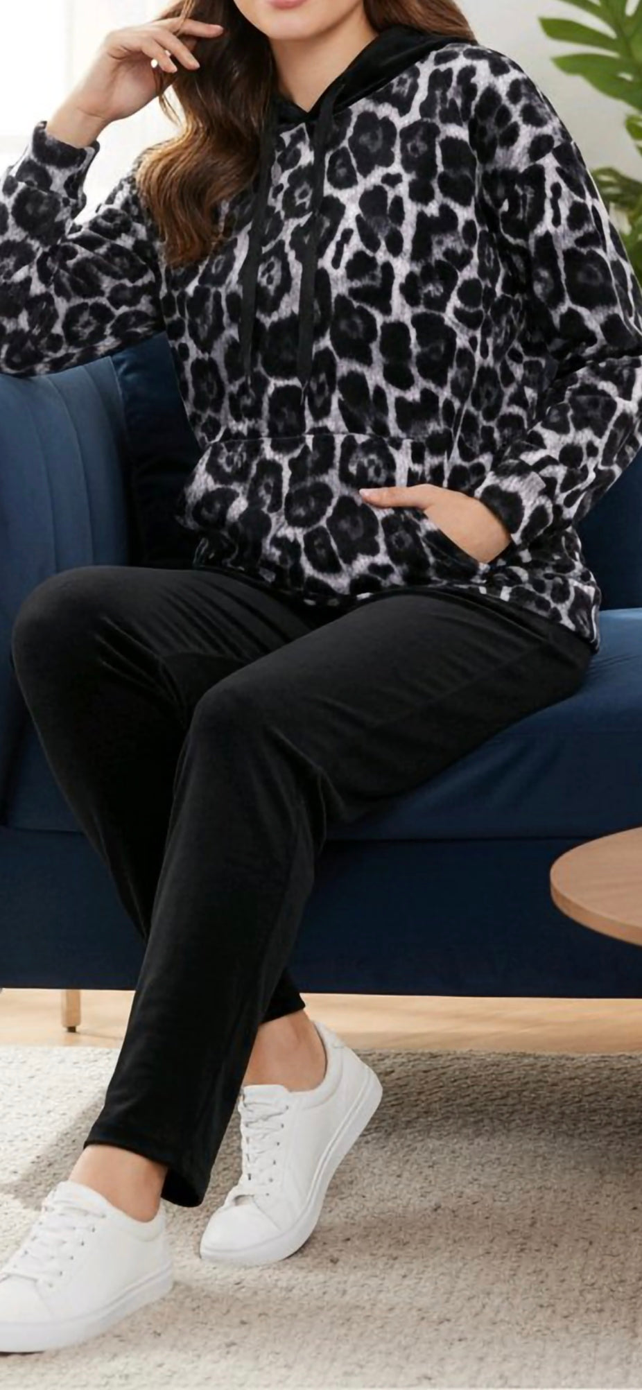 Velour tracksuit hoodie