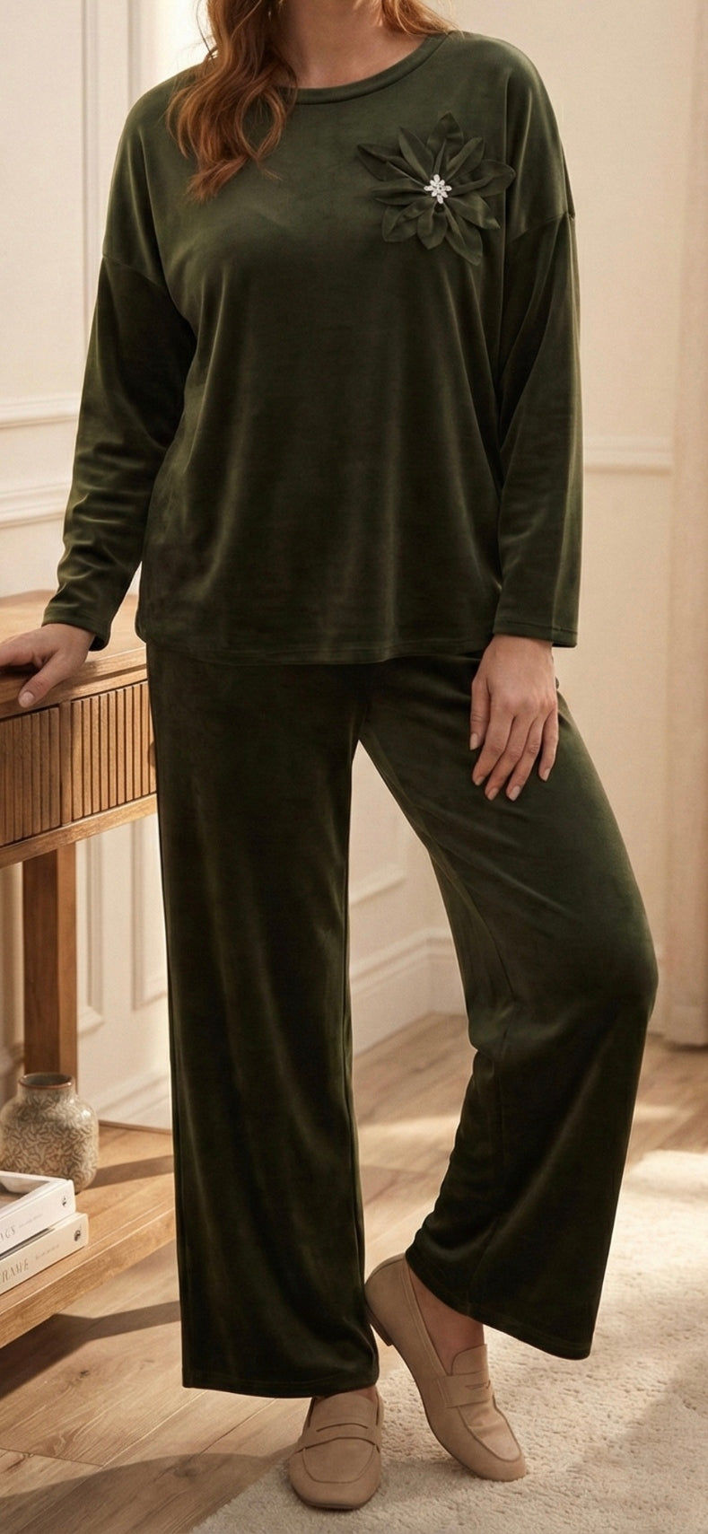 Luxe Velour Tracksuit Set - Viscose Elastane Blend