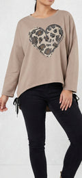 Soft Scuba Sweatshirt with Rhinestone Detail